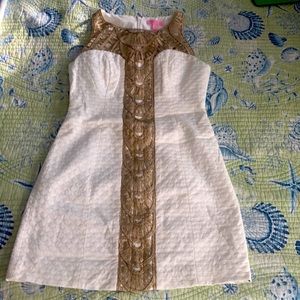 White and gold Lilly Pulitzer dress. Size 0